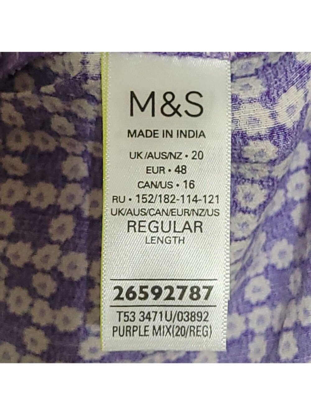 Per Una Purple Floral Midi Dress 20 Wrap Style Short Flutter Sleeve Ruffle Hem - Picture 11 of 15